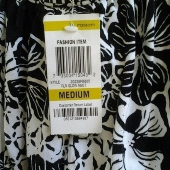 Spaghetti Strap Black and White Summer Dress Midi Sz M NWT - Picture 5 of 5